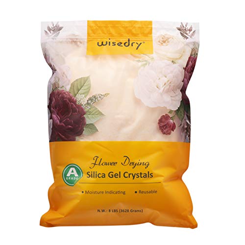 wisedry 8 LBS Silica Gel Flower Drying Crystals Fine Crystals 1mm Color Indicating Reusable